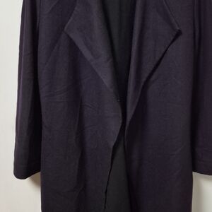 Elie Tahari Dez wool blend open drape front coat jacket in plum color Size M New